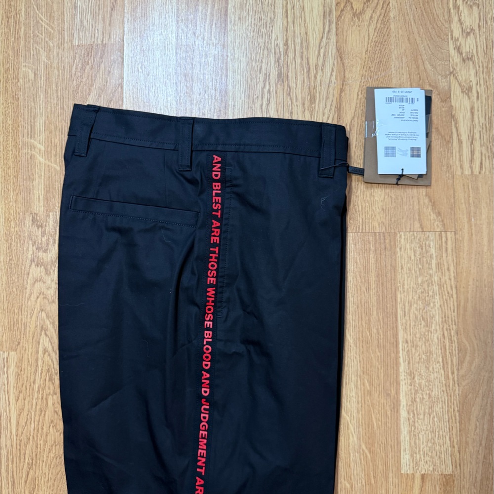 Burberry Black Joggers with Red Stripe - Picture 3 of 11
